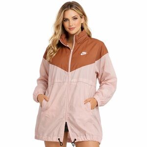 Nike Women’s Windrunner Jacket XL Pink Brown Long Windbreaker New With Tag